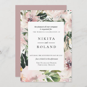 Dusty Mauve Botanical Faire-part de mariage