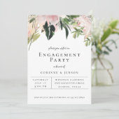 Dusty Mauve Botanical Floral Engagement Party Aankondiging (Staand voorkant)