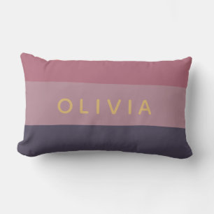 Dusty Mauve Color Block Custom Monogram Name Kussen
