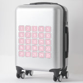 Dusty Mauve Customizable Square Number Stickers (Sur valise)