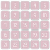 Dusty Mauve Customizable Square Number Stickers (Devant)