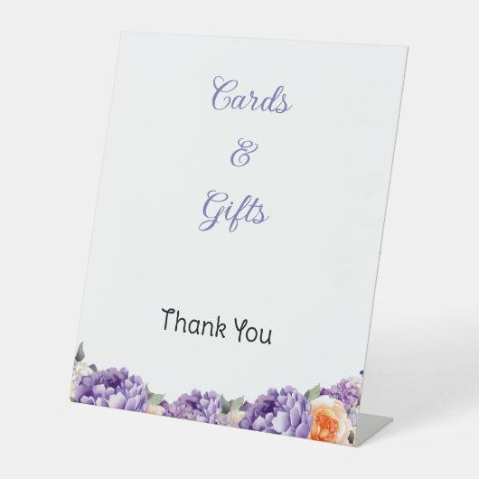 Dusty Mauve en Perzik Bloemen voetstuk teken Reclamebord Met Voetstuk (Voorkant)