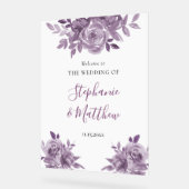 Dusty Mauve Floral Rose Mariage botanique Bienvenu (Angle)