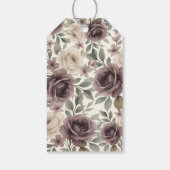 Dusty Mauve & Ivory Bloom Botanische bruiloft Cadeaulabel (Achterkant)