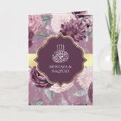 Dusty Mauve Paarse Bloemen QR Code Moslim Bruiloft (Voorkant)