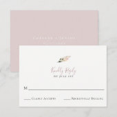 Dusty Mauve Pampas Grass Wedding Carte RSVP (Devant / Derrière)