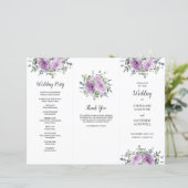 Dusty Mauve Roos Eucalyptus Order of Service (Staand voorkant)