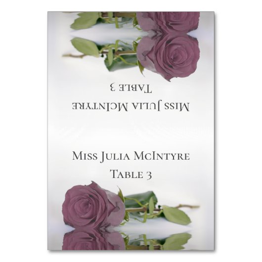 Dusty Mauve Roos Wedding DIY Fold Place Card Kaart (Voorkant)