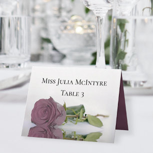 Dusty Mauve Roos Wedding DIY Fold Place Card Kaart