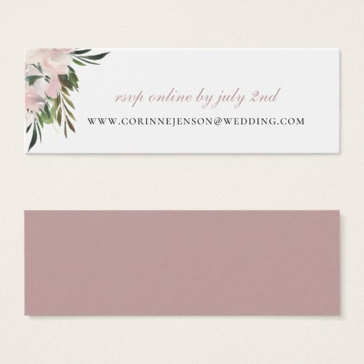 Dusty Mauve Site Mariage Botanique RSVP (Devant & derrière)