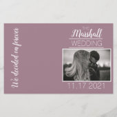 Dusty Mauve Wedding Photo Ceremony Program (Achterkant)