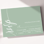 Dusty Mint Elegant Calligraphie Mariage carte RSVP
