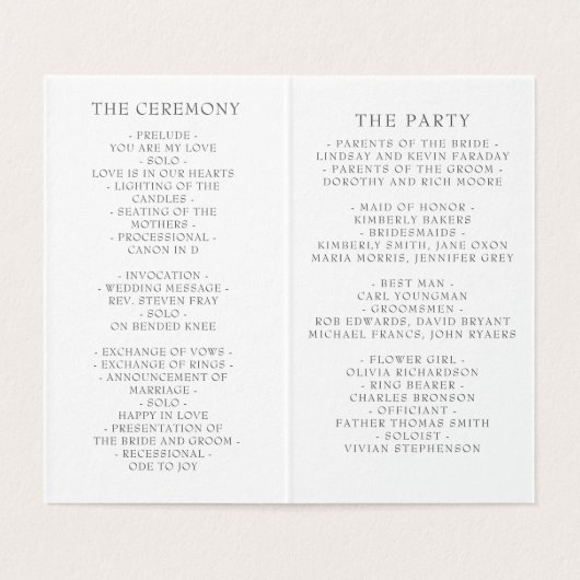 Dusty Navy Blue Blush Floral Wedding Programmes (Inside Unfolded)