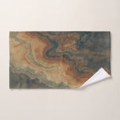 Dusty Navy Blue Burnt Orange Sage Abstrait (Serviette à main)