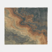 Dusty Navy Blue Burnt Sinaasappel Sage Abstract Fleece Deken (Voorkant (Horizontaal))