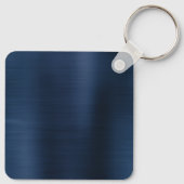 Dusty Navy Blue Folie drie-Letter-monogram Sleutelhanger (Achterkant)