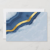 Dusty Navy Blue & Gold Agate Merci Cartes (Dos)
