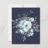 Dusty Navy Blue Peony Brunch & Bubble Invitation Kaart (Achterkant)