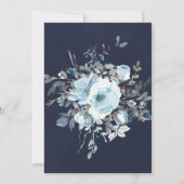 Dusty Navy Blue Peony Couples Shower Invitations (Achterkant)