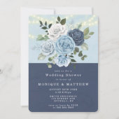 Dusty Navy Blue Peony Lights Wedding Shower (Voorkant)