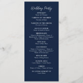 Dusty Navy Blue Pink Hibiscus Bloom Wedding Shower Programma (Achterkant)