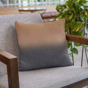 Dusty Navy Blue Rust Brown Digital Herringbone Kussen