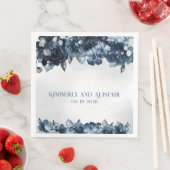 Dusty Navy Blue Silver Wedding Servet (Insitu)