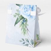 Dusty Navy Blue Waterverf Floral Wedding Bedankdoosjes (Achterkant)