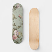  Dusty Olive Green Floral Design Skateboard (Voorkant)