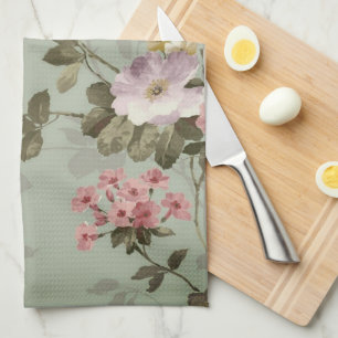 Dusty Olive Green Floral Design Theedoek