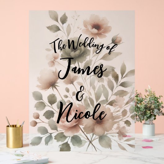 Dusty Olive rose & or Aquarelle Mariage Floral (Mariage)