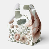 Dusty Olive & Roze Waterverf Bloemen Huwelijk Bedankdoosjes (Achterkant)