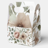 Dusty Olive & Roze Waterverf Bloemen Huwelijk Bedankdoosjes (Geopend)
