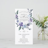 Dusty Paars Floral Garden Wedding Order of Servic (Staand voorkant)