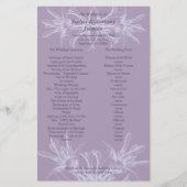Dusty Paars Floral Wedding Programme (Voorkant)