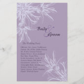 Dusty Paars Floral Wedding Programme (Achterkant)