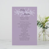 Dusty Paars Floral Wedding Programme (Staand voorkant)