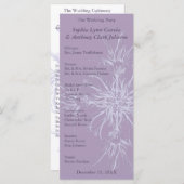Dusty Paars Floral Wedding Programme Programma (Voorkant / Achterkant)