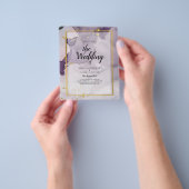 Dusty Paars Gold Alcohol INK Abstract Weddenschap Flyer (Hand)