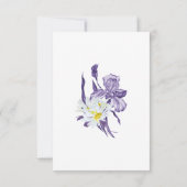 Dusty Paars Iris White Daisy Botanical Wedding Save The Date (Achterkant)