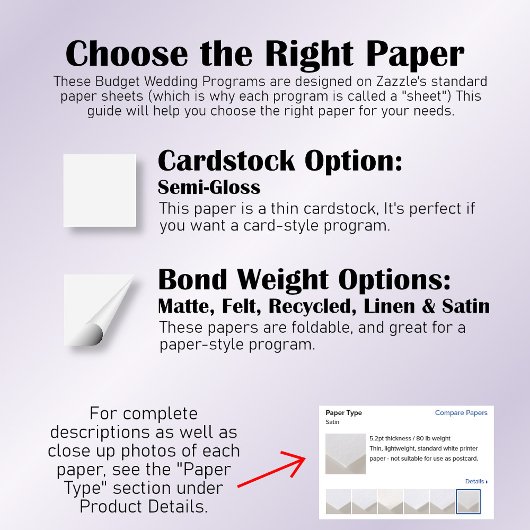 Dusty Paars & Plum Floral Wedding Programme