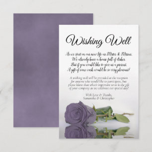 Dusty Paars Roos Cute Wedding Wishing Well Poem Informatiekaartje