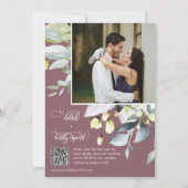 Dusty Paarse Eucalyptus bruiloft QR Code Foto Kaart (Achterkant)