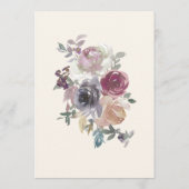 Dusty Paarse Floral Waterverf Wedding Custom Menu (Achterkant)
