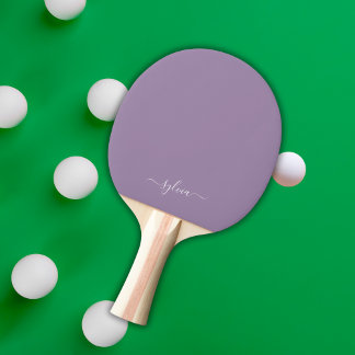 Dusty Paarse Modern Girly Monogram Naam Tafeltennisbatje