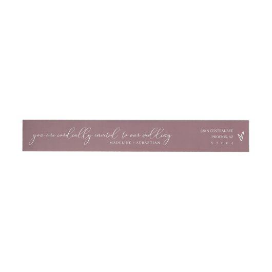Dusty Paarse Modern Minimalist Wedding Script (Individueel)