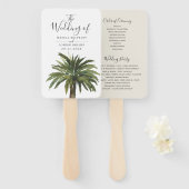 Dusty Palms | Weddenschap-programma Hand Fan Handwaaier (Voorkant en achterkant)