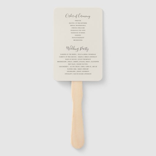 Dusty Palms | Weddenschap-programma Hand Fan Handwaaier (Achterkant)