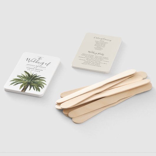 Dusty Palms | Weddenschap-programma Hand Fan Handwaaier (Niet-gemonteerd)