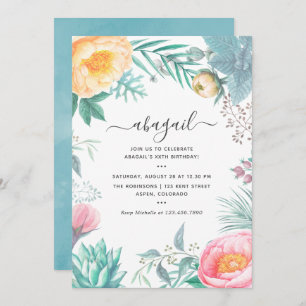 Dusty Pastel Tropical Summer Birthday Kaart